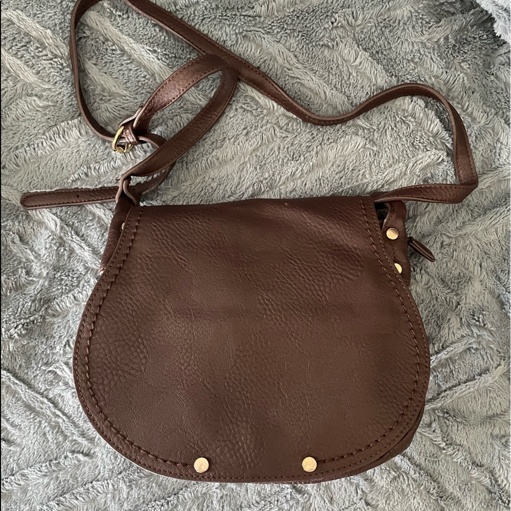 Brown boho purse - synthetic leather